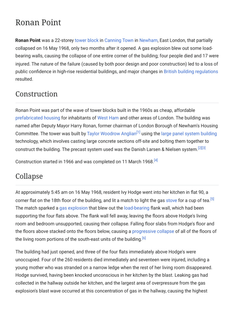 Ronan Point - Wikipedia | PDF | Civil Engineering | Building Engineering