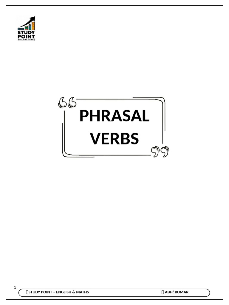 Understanding Phrasal Verbs in English | PDF