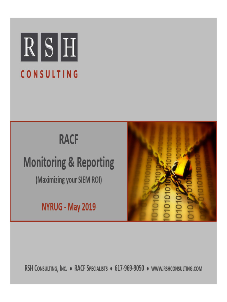 RSH Consulting RACF Monitoring & Reporting May 2019 | PDF | User ...