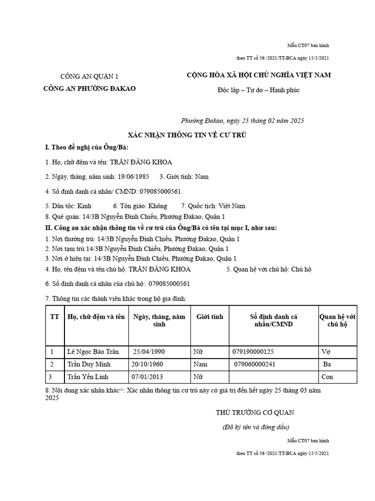Mẫu CT07 | PDF
