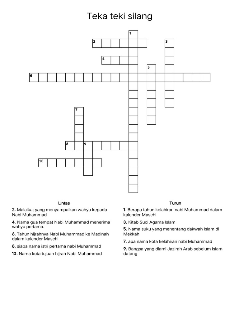 Teka Teki Silang Lab Teka Teki Silang Pdf