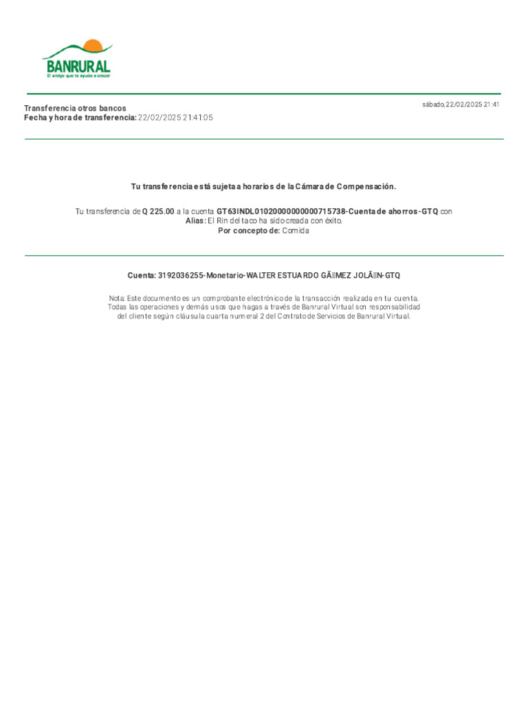Comprobante de Transferencia Bancaria | PDF