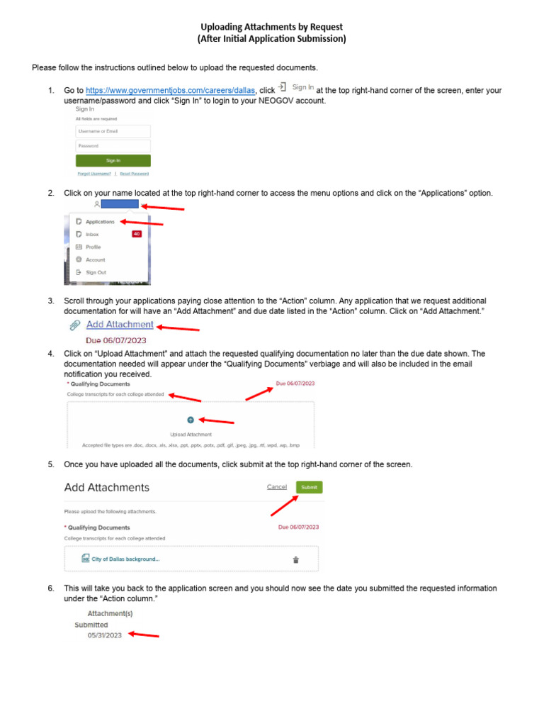 Uploading Supplemental Attachments | PDF