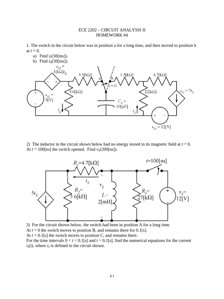 Circuit Analysis Homework Solutions | PDF