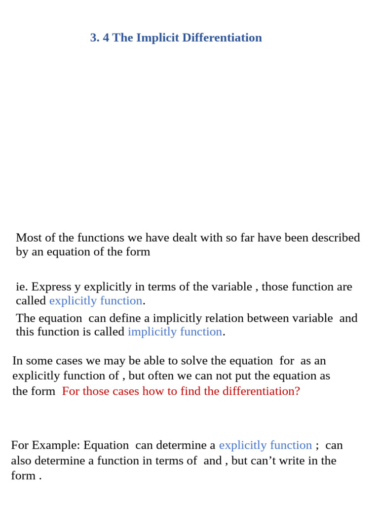 4 The Implicit Differentiation | PDF