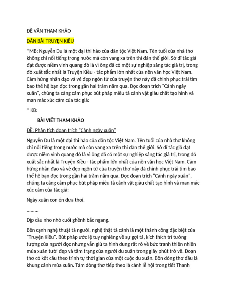 Đề Văn Tham Khảo | PDF