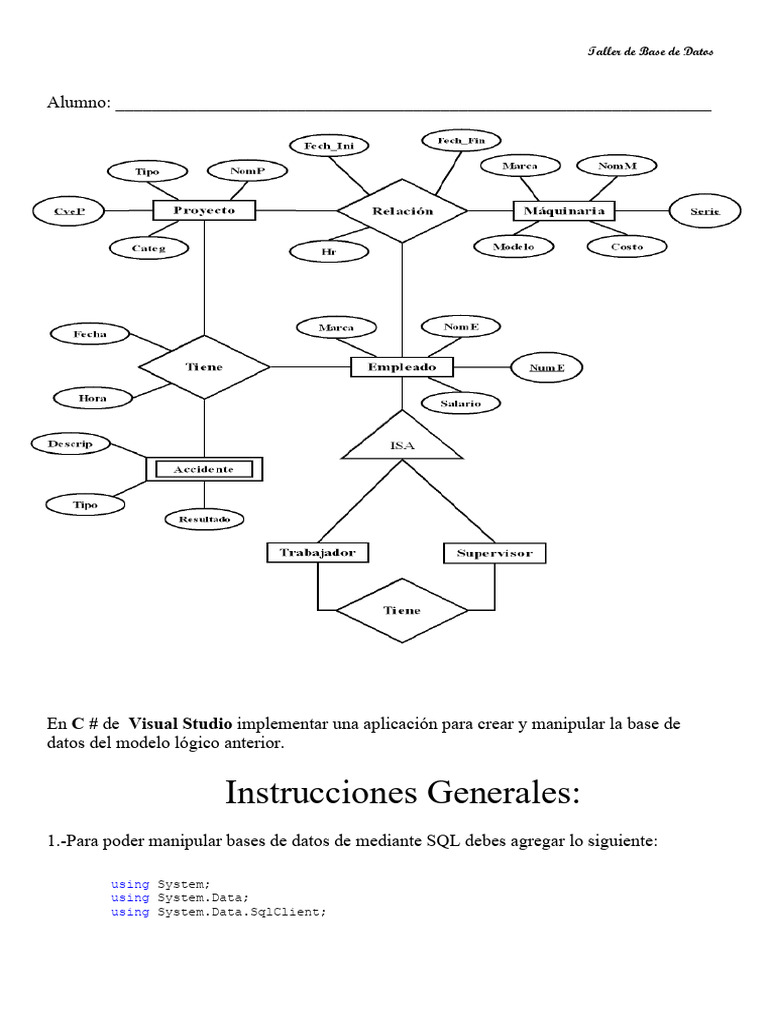 Taller de Base de Datos en C# SQL | PDF | C Sharp (lenguaje de ...
