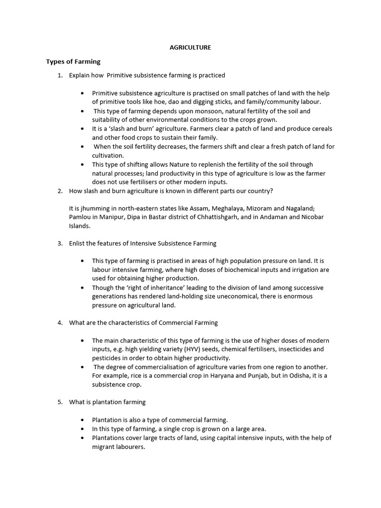 Intensive Subsistence Farming Overview | PDF | Agriculture | Intensive ...