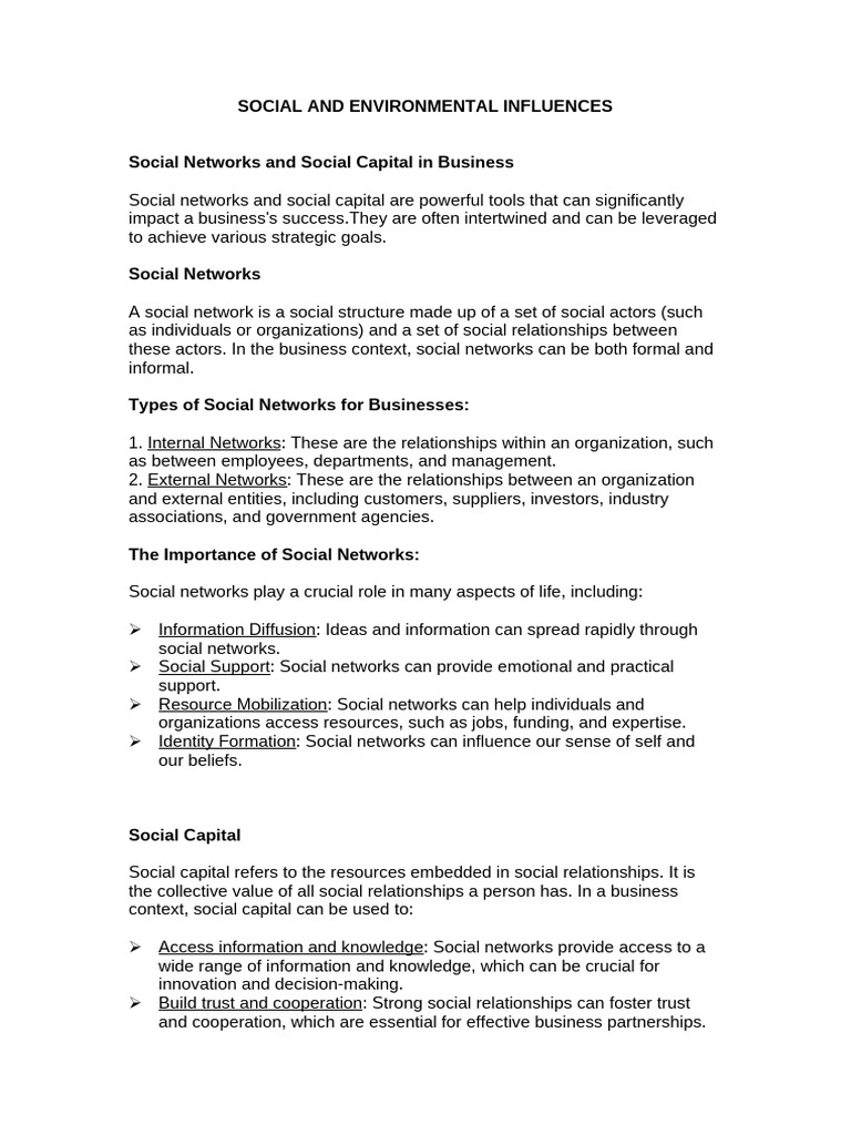 Leveraging Social Networks for Business Success | PDF | Social Network ...