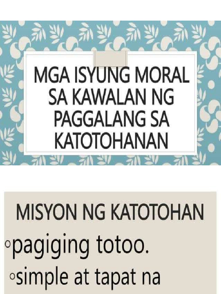 Katotohanan PPT 1 | PDF