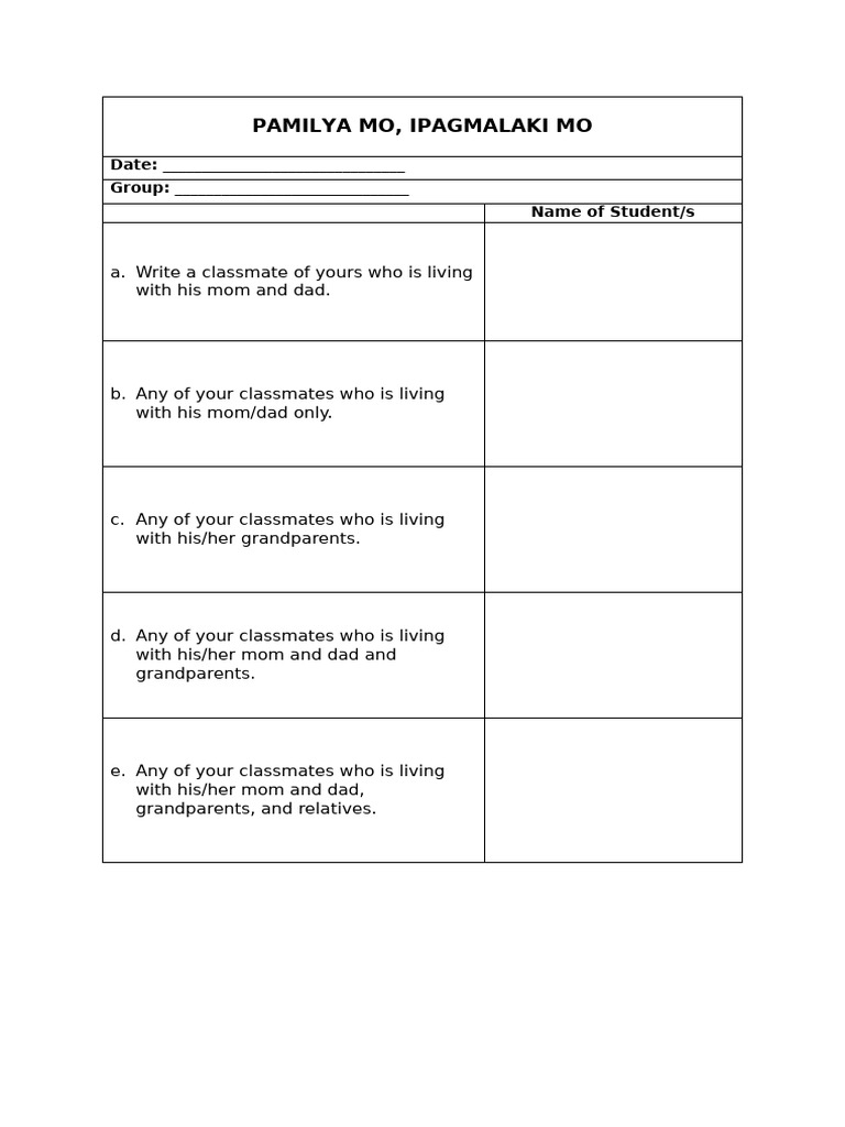 Family Living Situations Survey | PDF