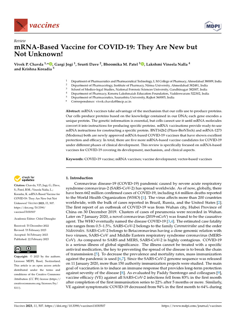 Vaccines 11 00507 | PDF | Virus | Messenger Rna