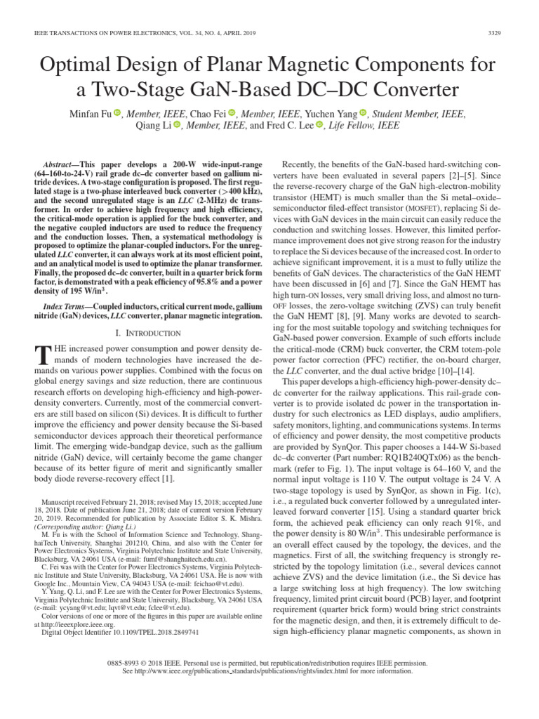 Optimal Design of GaN DC-DC Converter | PDF | Inductor | Power Electronics