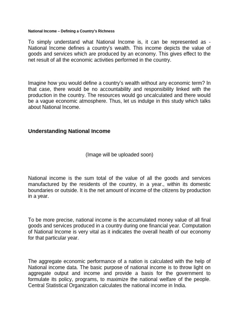 Understanding National Income Basics | PDF | Measures Of National ...