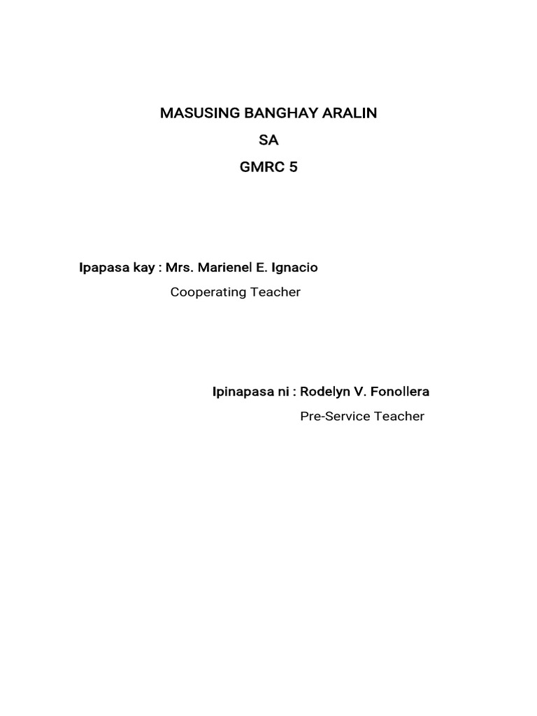 Masusing Banghay | PDF