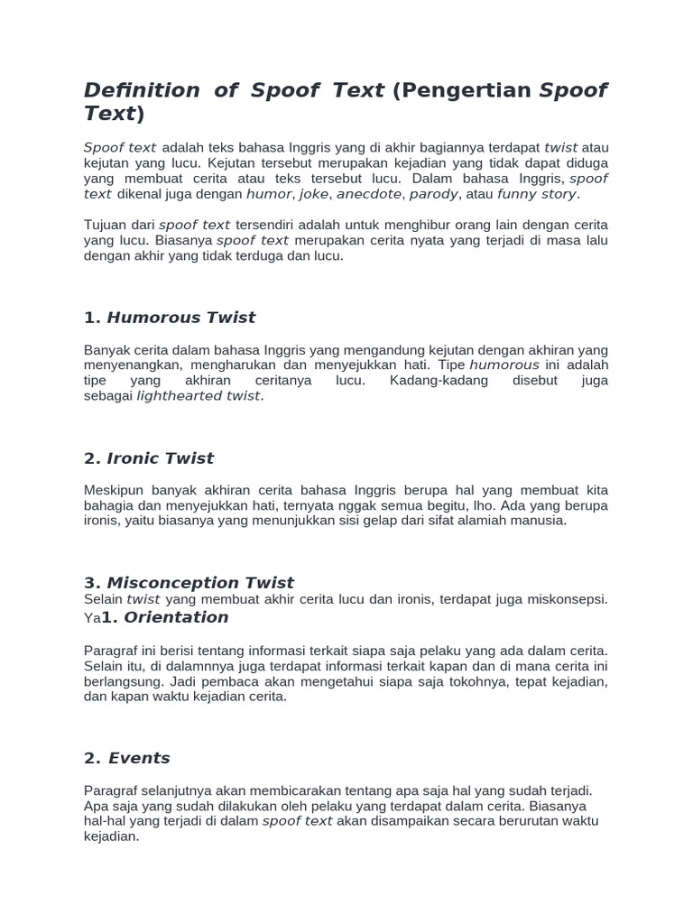 Pengertian dan Jenis Spoof Text | PDF