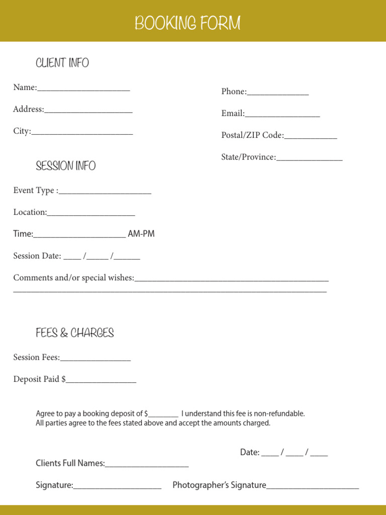 Booking. Form | PDF