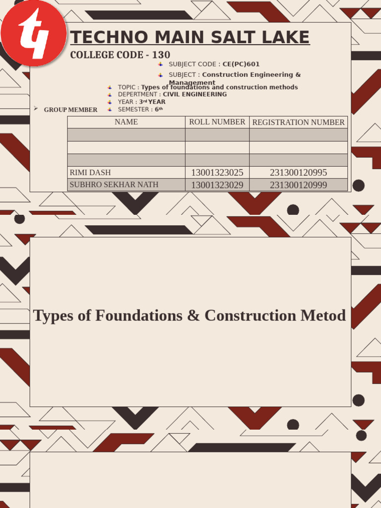 Types of Foundations & Construction Methods | PDF | Foundation ...