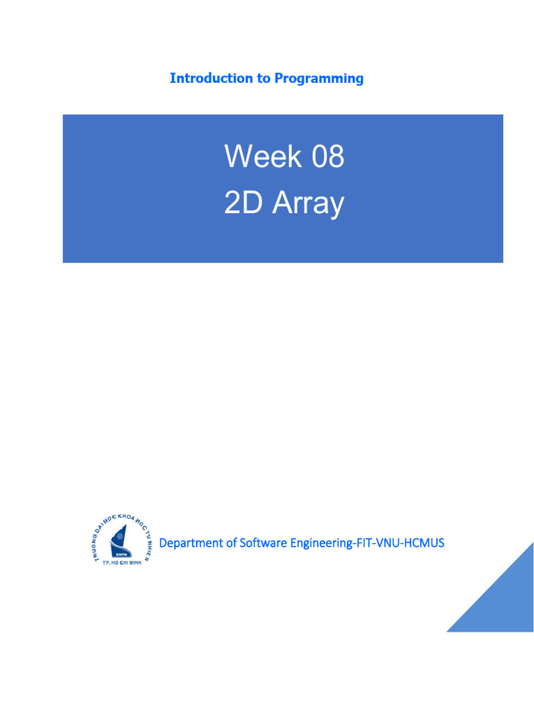 W08 2D Array Requirements 1 | PDF