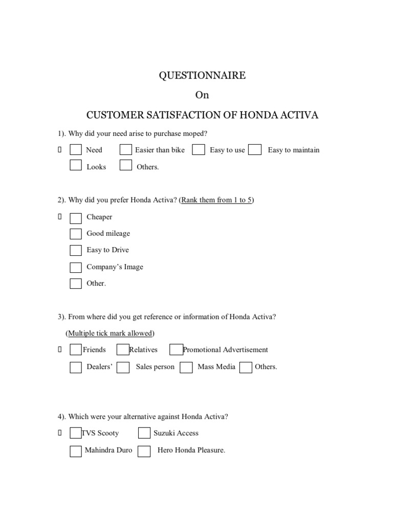 Honda Customer Satisfaction Survey Insights | PDF