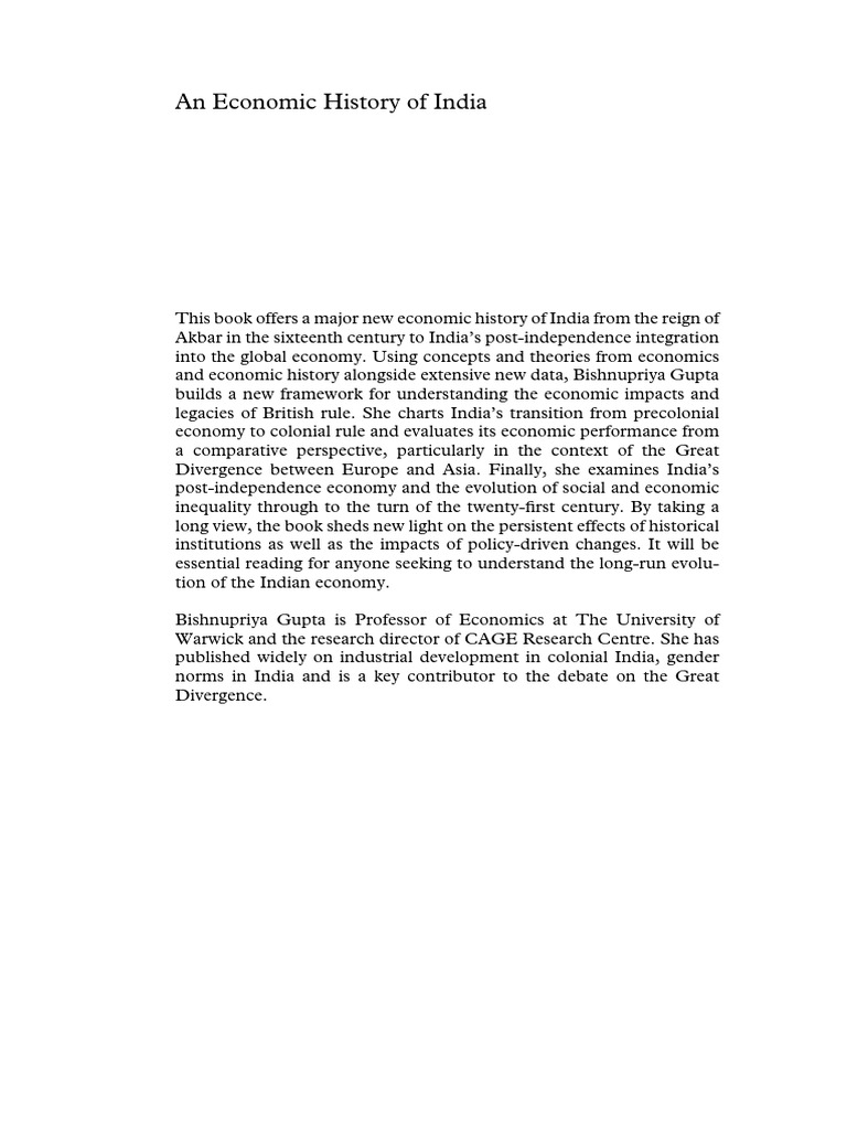 An Economic History of India | PDF | Gross Domestic Product | Economic ...