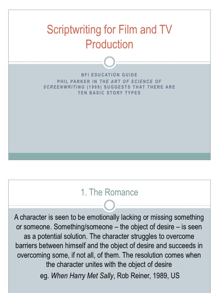 Script Writing For Film and TV Production | PDF