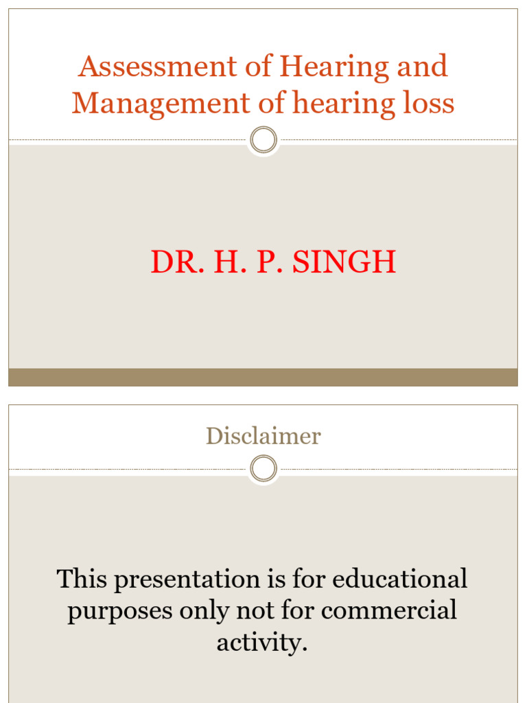 Hearing Loss Assessment Techniques | PDF | Hearing Aid | Hearing Loss