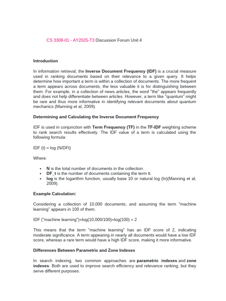 Understanding IDF in Document Ranking | PDF | Information Science