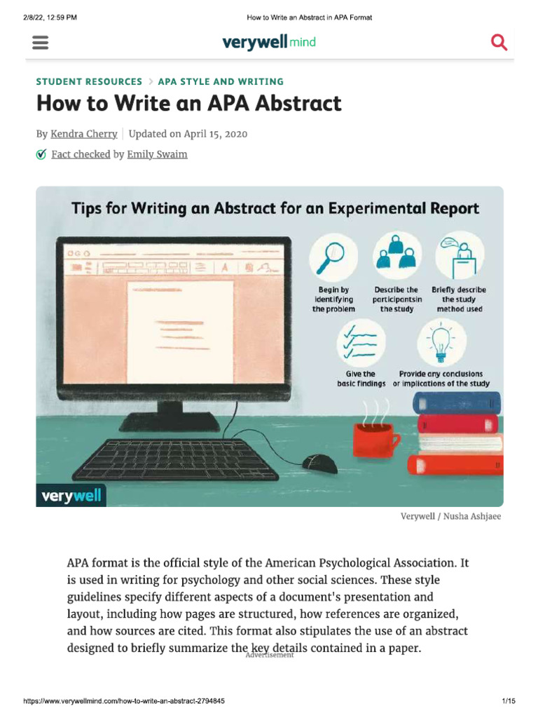 Abstract in APA Format | PDF