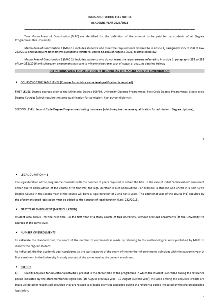 2023/2024 Tuition Fees and Tax Notice | PDF | Taxes | Fee