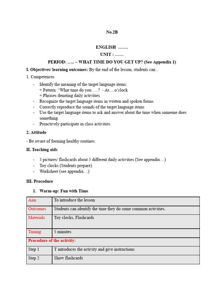 Teaching Daily Routines and Time | PDF | Second Language | Linguistics
