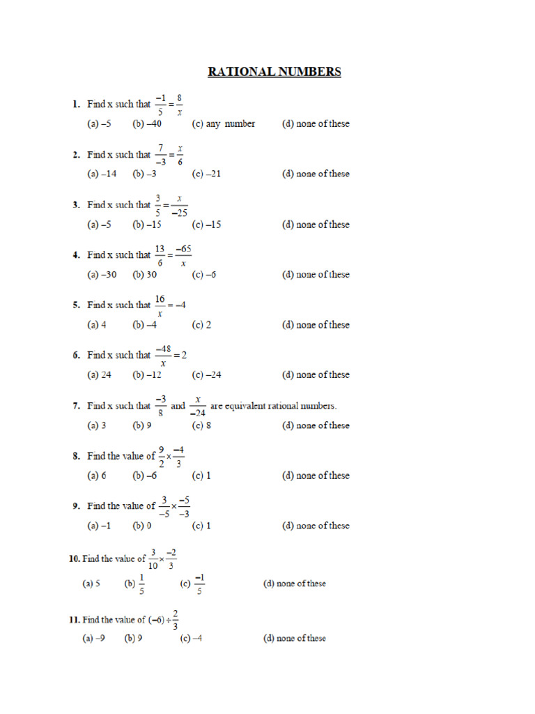 Rational Numbers | PDF