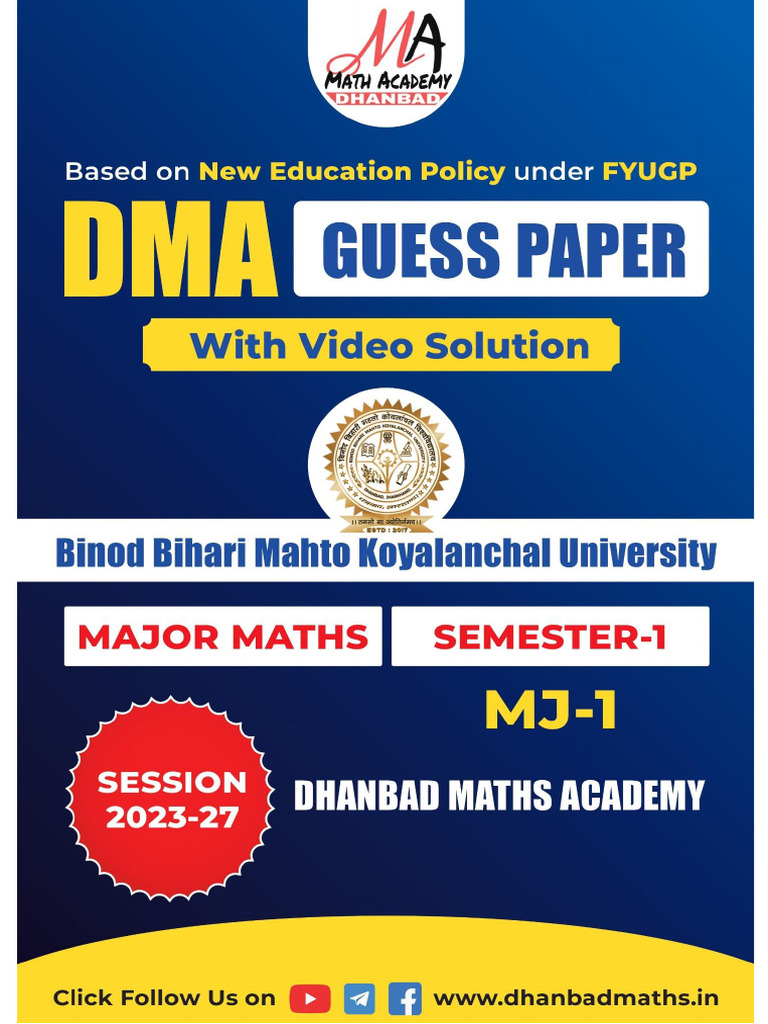 DMA Mathematics Guess Paper 2023-27 | PDF | Mathematical Objects ...