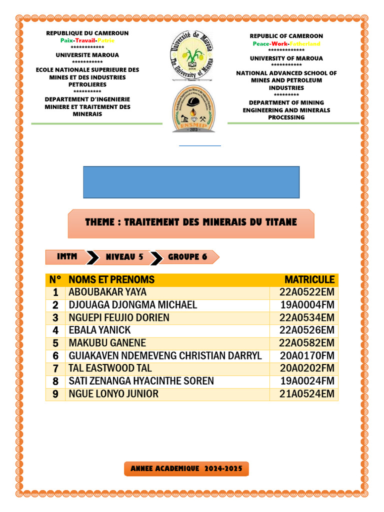 Traitement des Minéraux de Titane | PDF | Titane | Dioxyde de titane