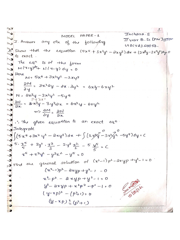 Maths Model Paper 1 | PDF