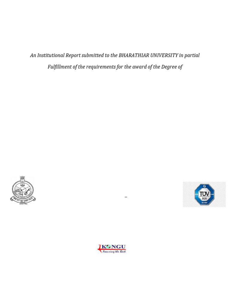 Institutional Training Report BBA 2023 | PDF | Sales | Economies