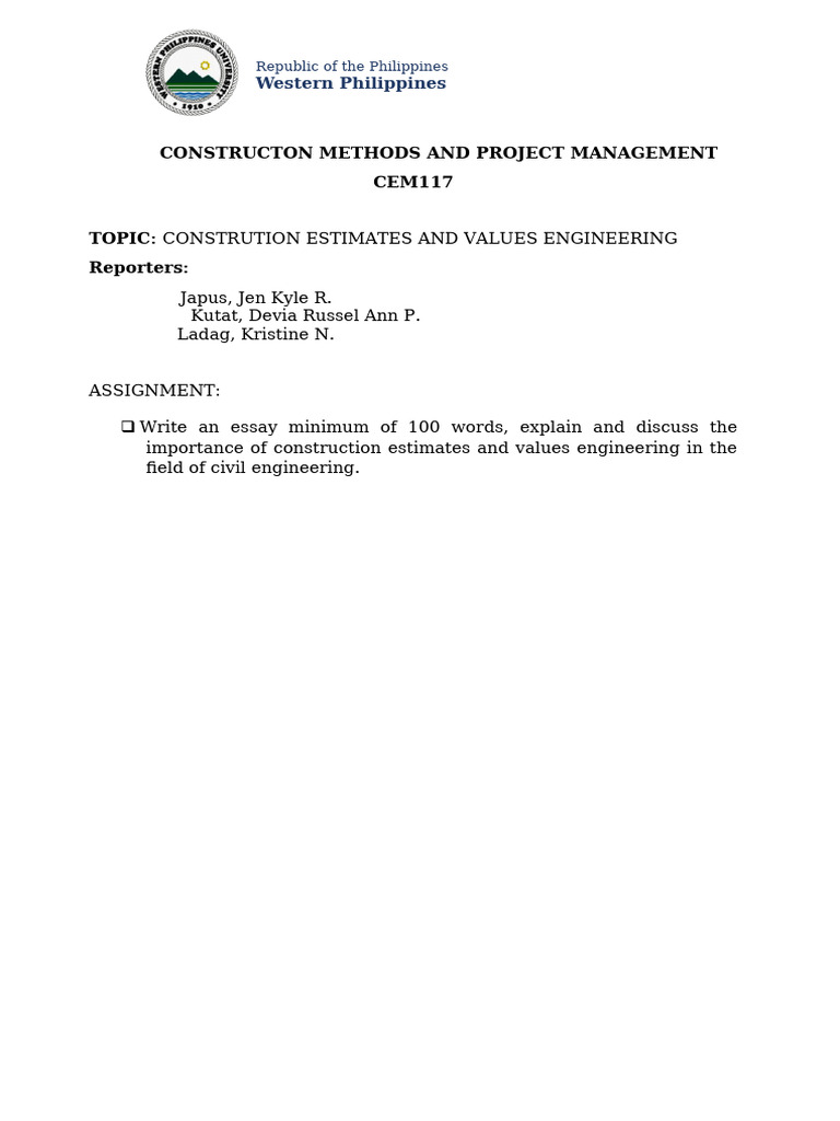 Importance of Construction Estimates | PDF