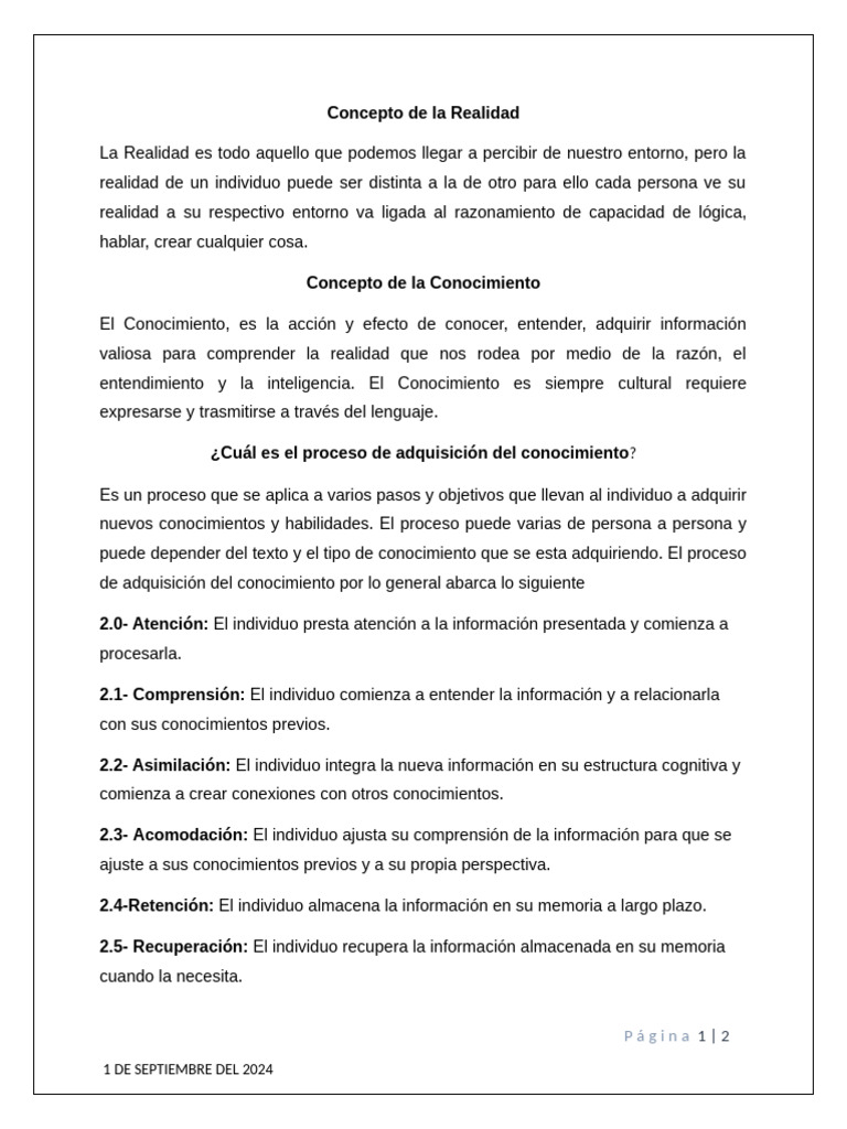 Realidad y Conocimiento: Una Guía | PDF | Conocimiento | Realidad