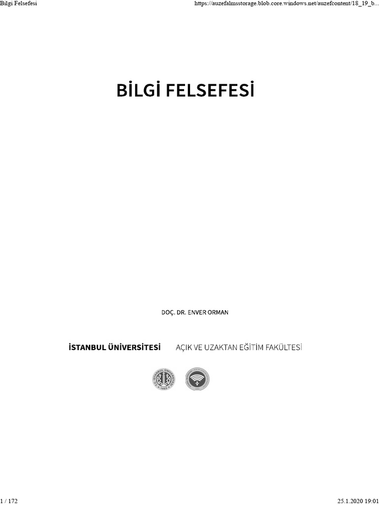 Bilgi Felsefesi İncelemesi | PDF