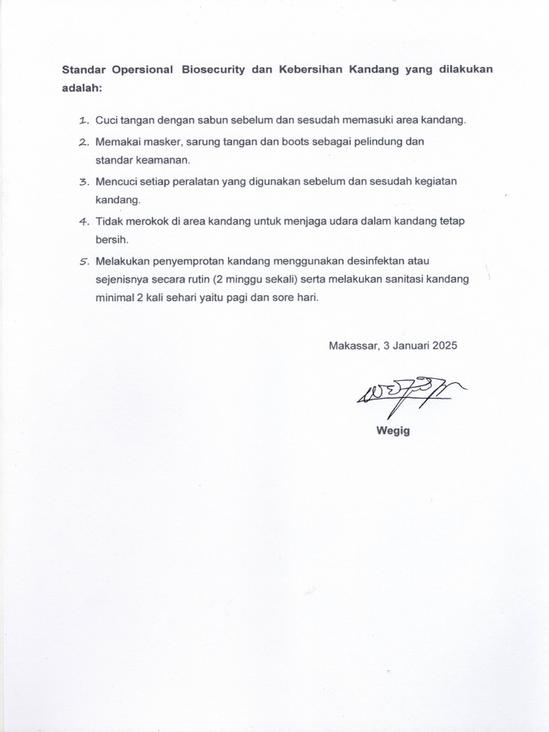 Sop Biosec | PDF