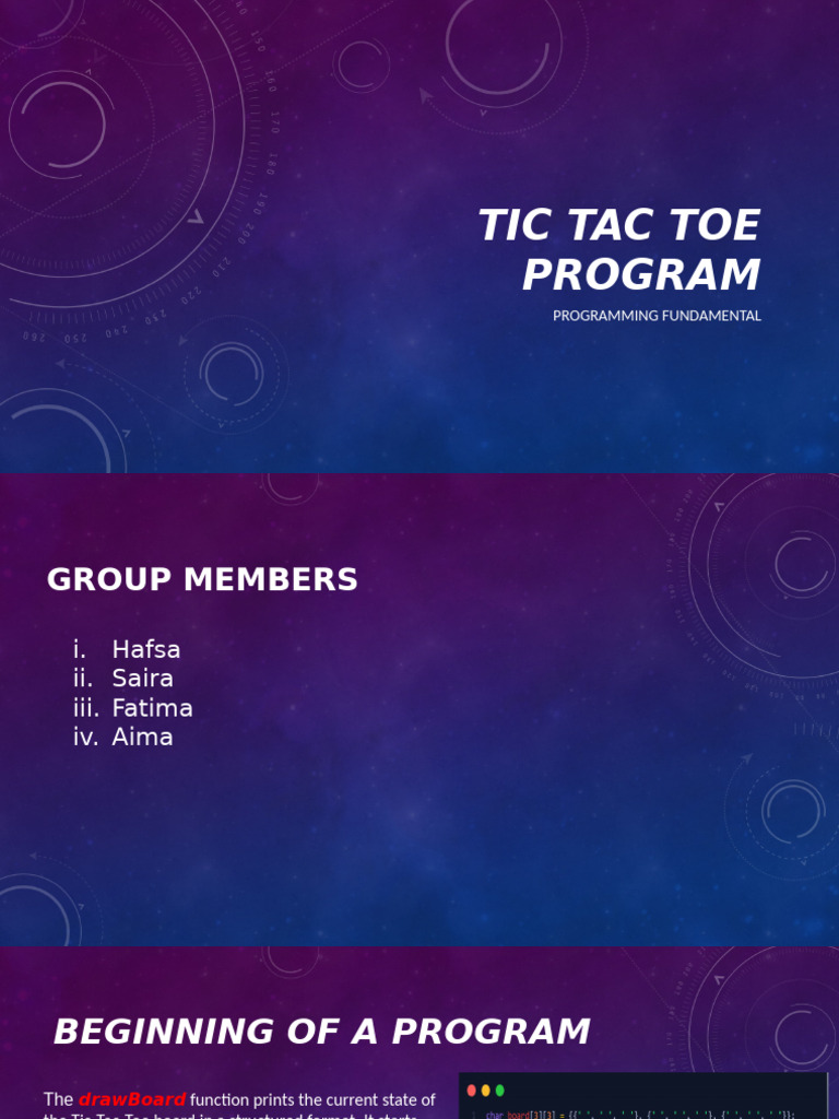Tic Tac Toe Game Programming Guide | PDF | Function (Mathematics ...