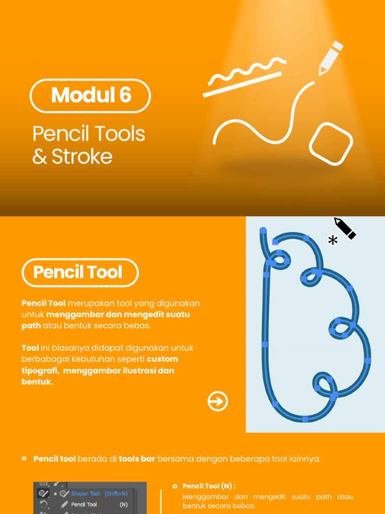 Modul Penggunaan Pencil Tools & Stroke | PDF
