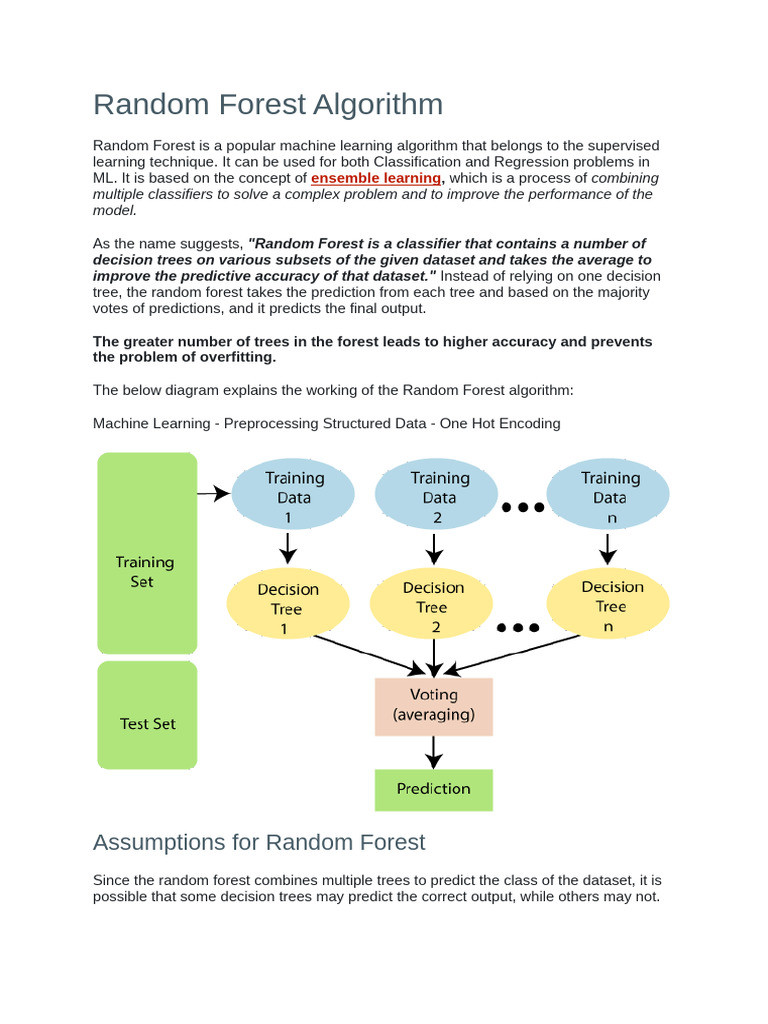 Overview of Random Forest Algorithm | PDF | Machine Learning ...