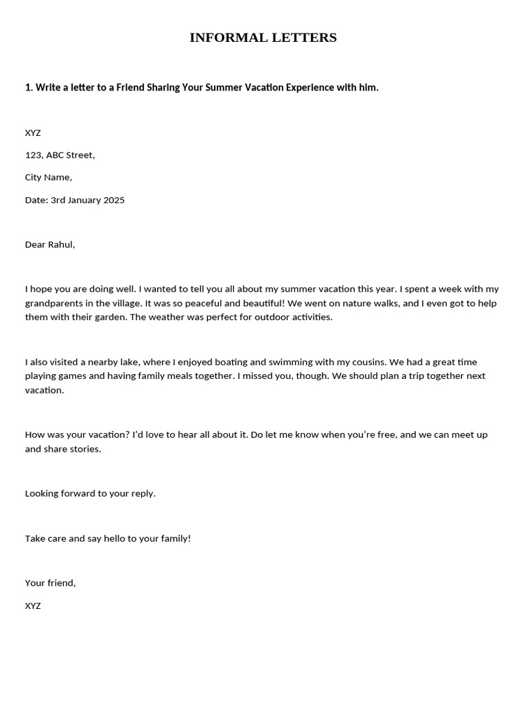Informal Letters | PDF