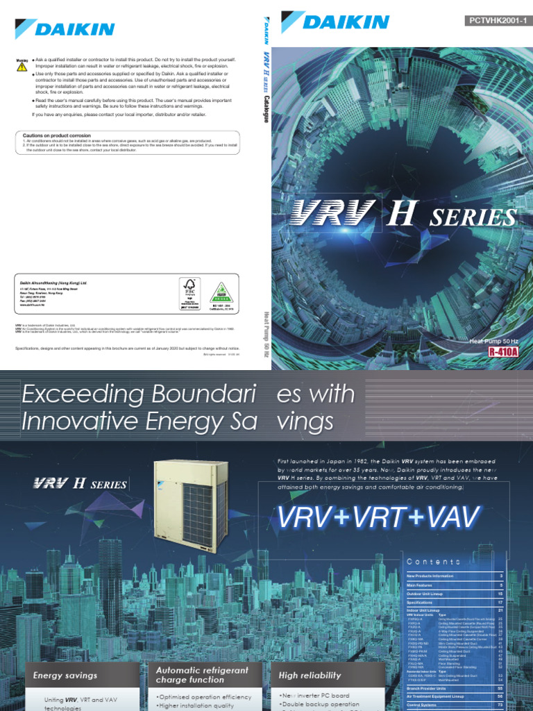 Daikin VRV H Series Heat Pump Guide | PDF | Air Conditioning | Equipment