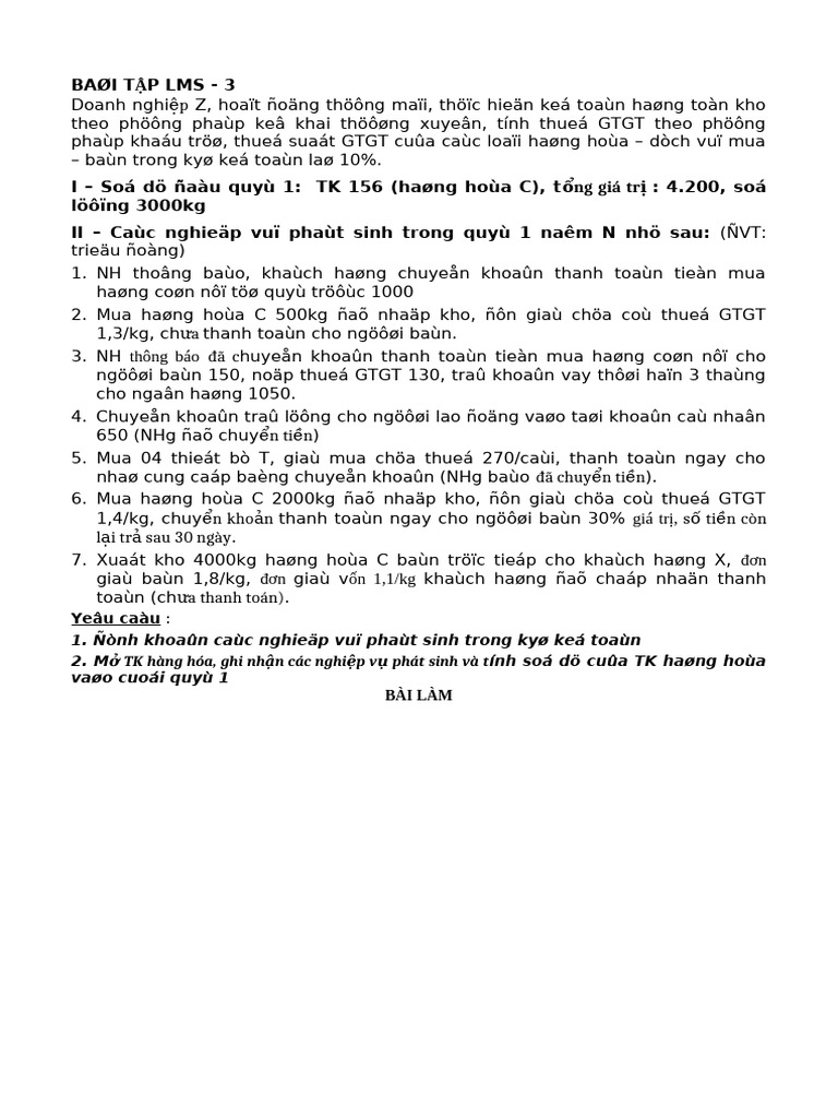 Bai Tap Nguyen Ly Ke Toan | PDF