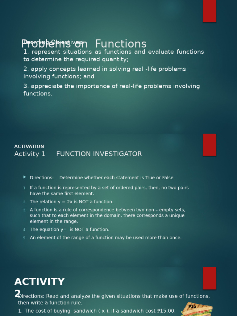 Understanding Functions in Real Life | PDF | Function (Mathematics) | Area