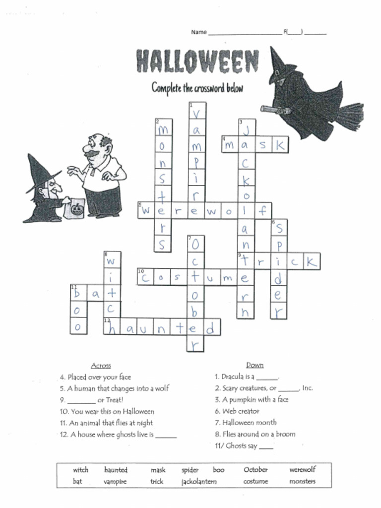 Halloween Word Search Answer Key | PDF