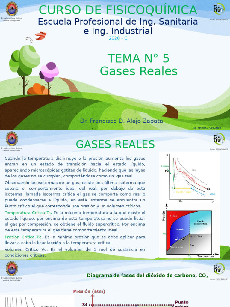Gases Reales: Comportamiento y Ecuaciones | PDF | Gases | Ciencias fisicas
