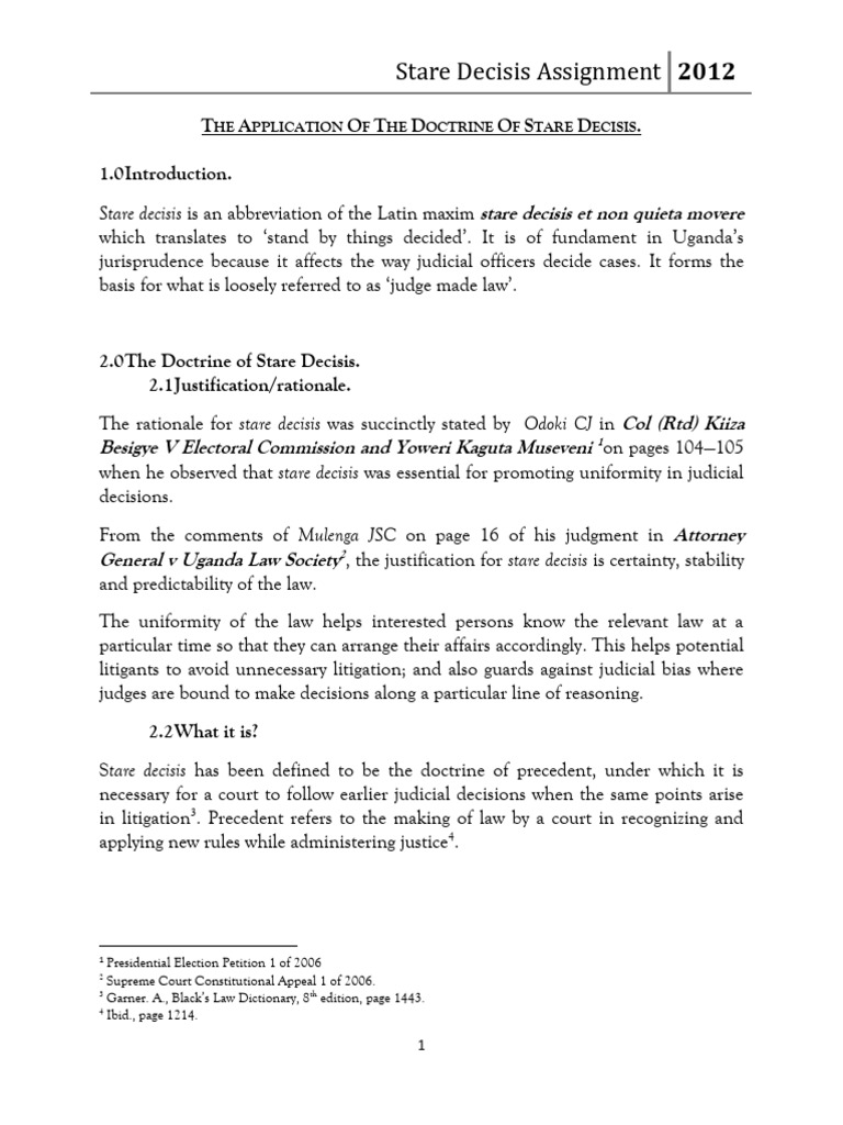 Understanding Stare Decisis in Law | PDF | Precedent | Separation Of Powers